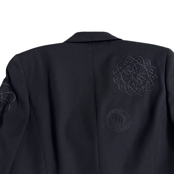 Escada by Margaretha Ley Black Blazer Size EU 34 US 2 Embroidery Vintage - Picture 4 of 8